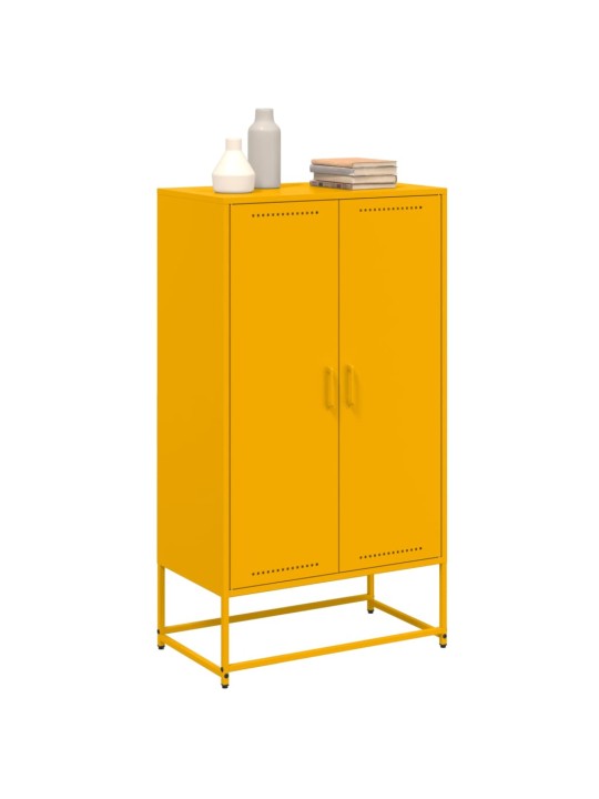 Augstais skapītis, sinepju dzeltens, 68,5x38,5x123,5cm, tērauds