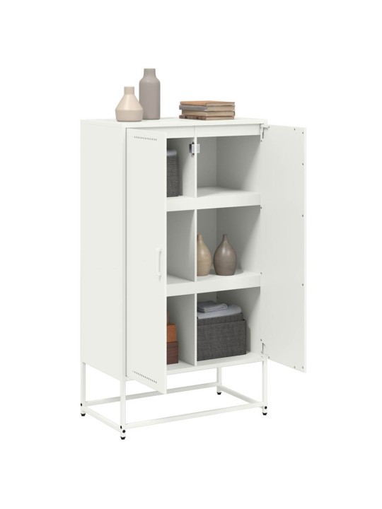 Augstais skapītis, balts, 68,5x38,5x123,5 cm, tērauds