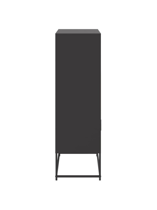 Augstais skapītis, melns, 68,5x38,5x123,5 cm, tērauds