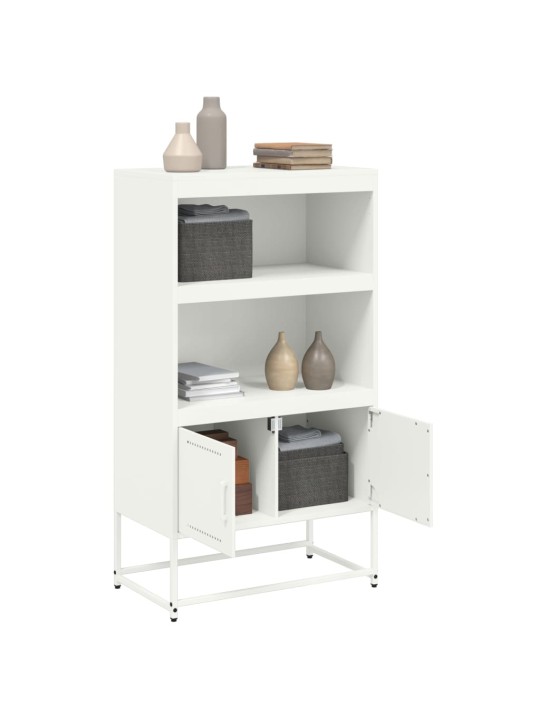 Augstais skapītis, balts, 68,5x38,5x123,5 cm, tērauds