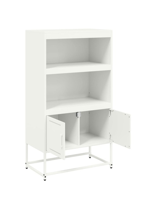 Augstais skapītis, balts, 68,5x38,5x123,5 cm, tērauds
