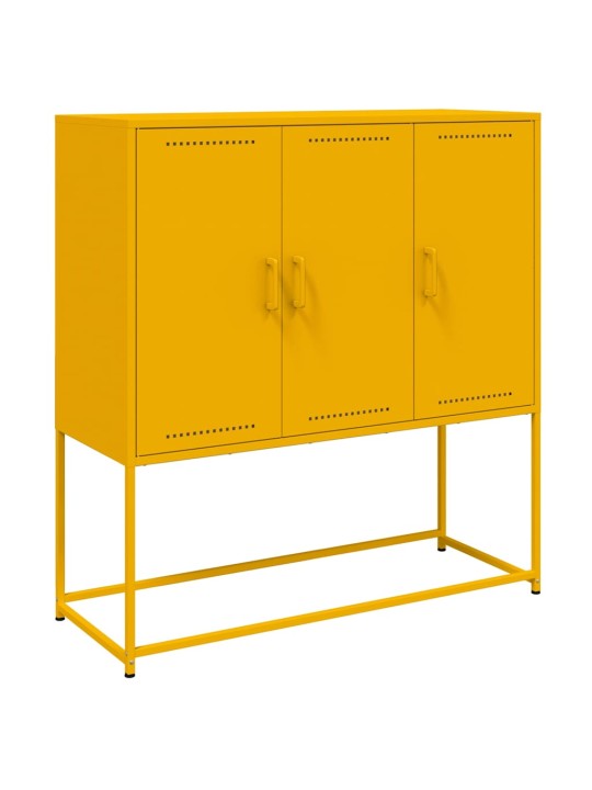 Augstais skapītis, sinepju dzeltens, 100,5x39x107 cm, tērauds