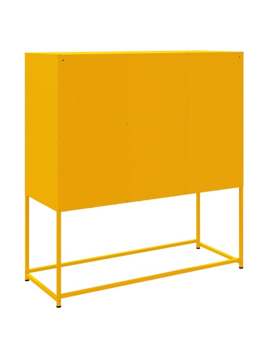 Augstais skapītis, sinepju dzeltens, 100,5x39x107 cm, tērauds