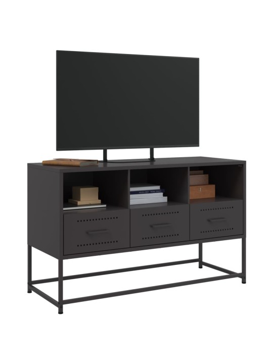 Tv skapītis, 100,5x39x60,5 cm, tērauds, melns