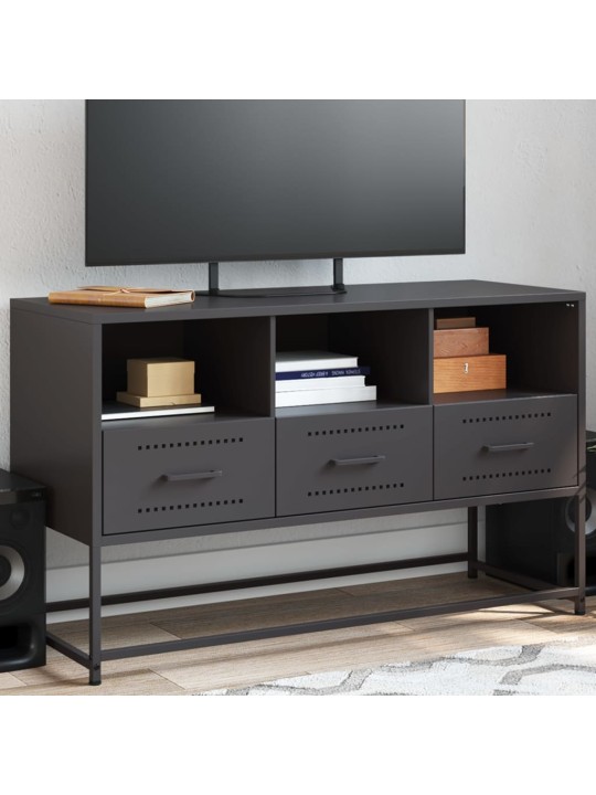Tv skapītis, 100,5x39x60,5 cm, tērauds, melns