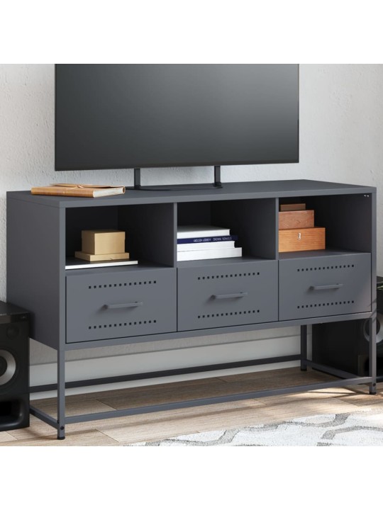 Tv skapītis, 100,5x39x60,5 cm, tērauds, antracītpelēks