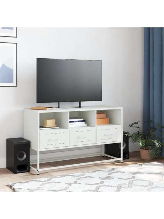 Tv skapītis, balts, 100,5x39x60,5 cm, tērauds