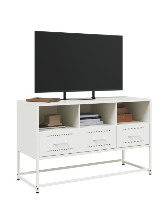 Tv skapītis, balts, 100,5x39x60,5 cm, tērauds