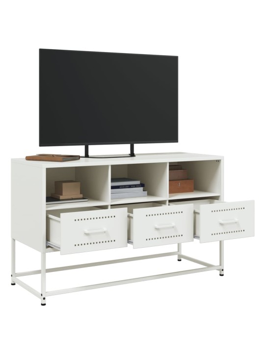 Tv skapītis, balts, 100,5x39x60,5 cm, tērauds