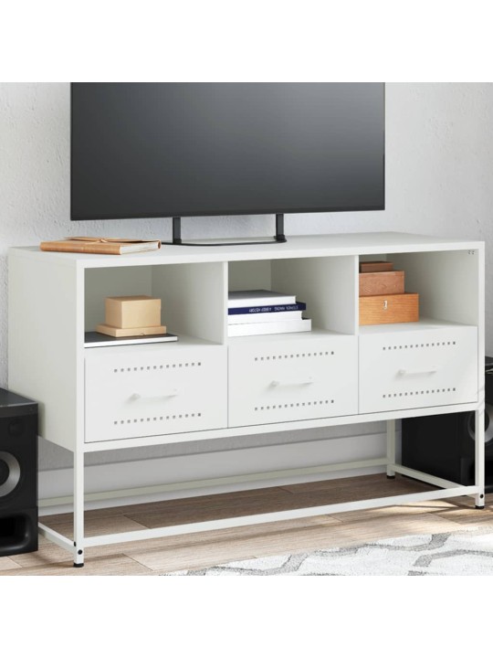 Tv skapītis, balts, 100,5x39x60,5 cm, tērauds