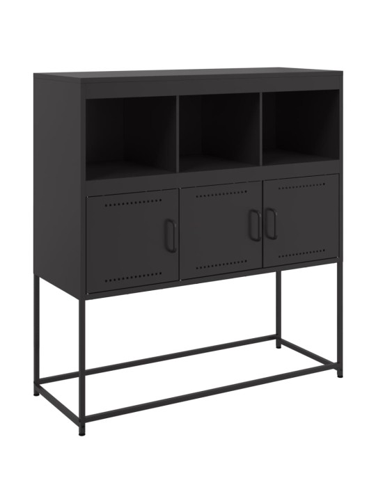 Kumode, melna, 100,5x39x107 cm, tērauds