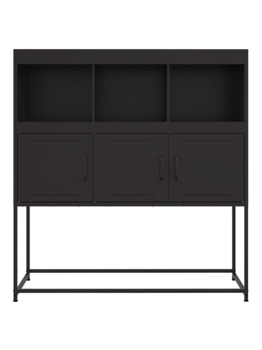 Kumode, melna, 100,5x39x107 cm, tērauds