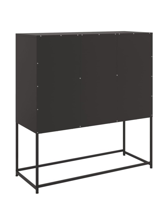 Kumode, melna, 100,5x39x107 cm, tērauds
