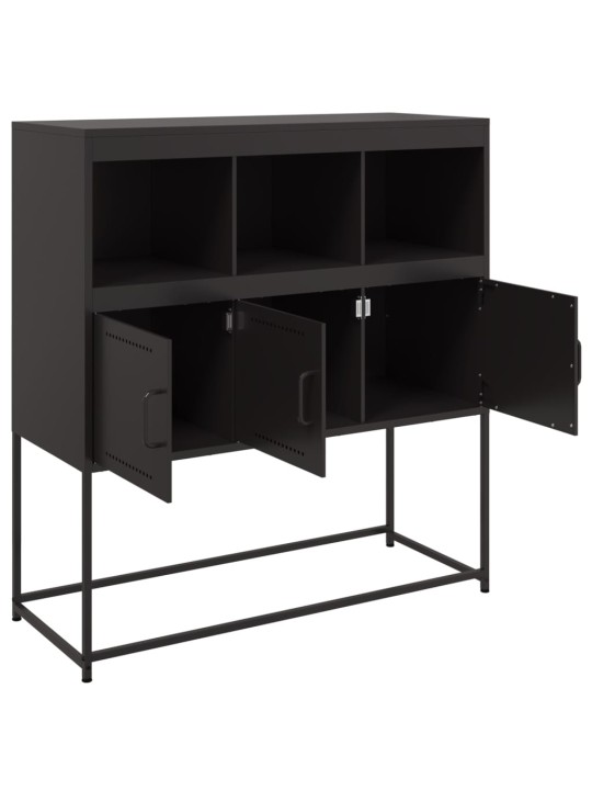 Kumode, melna, 100,5x39x107 cm, tērauds