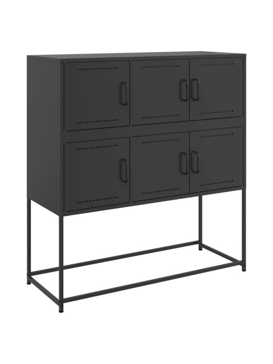 Kumode, melna, 100,5x39x107 cm, tērauds