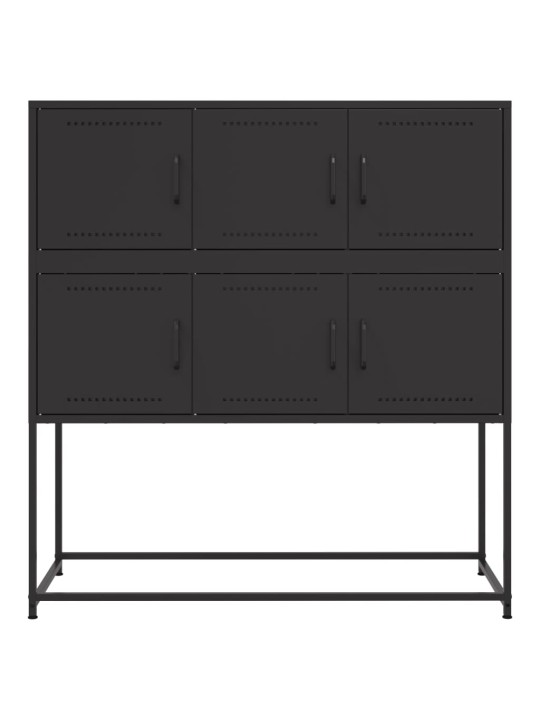 Kumode, melna, 100,5x39x107 cm, tērauds