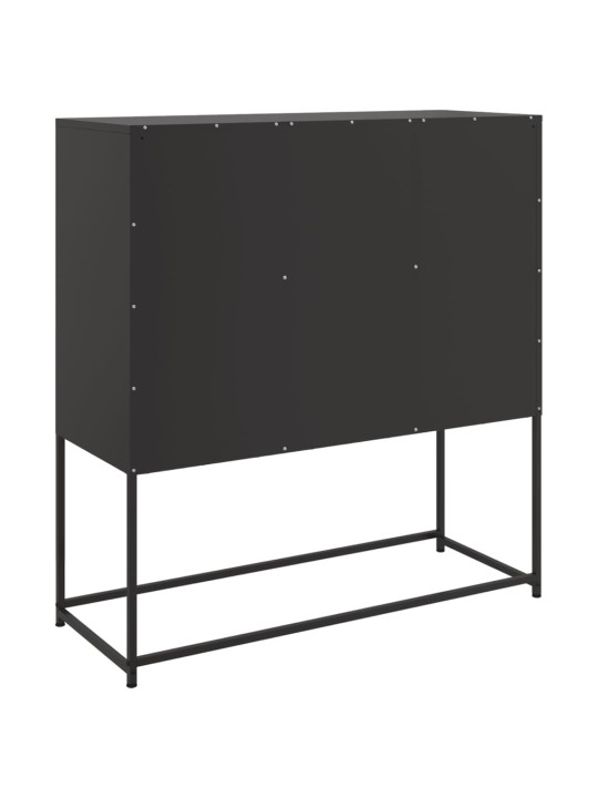 Kumode, melna, 100,5x39x107 cm, tērauds