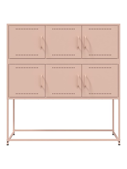Kumode, rozā, 100,5x39x107 cm, tērauds