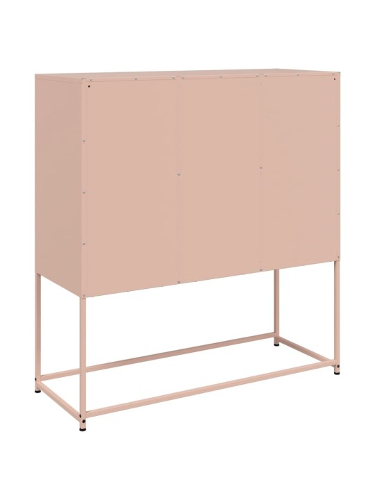 Kumode, rozā, 100,5x39x107 cm, tērauds