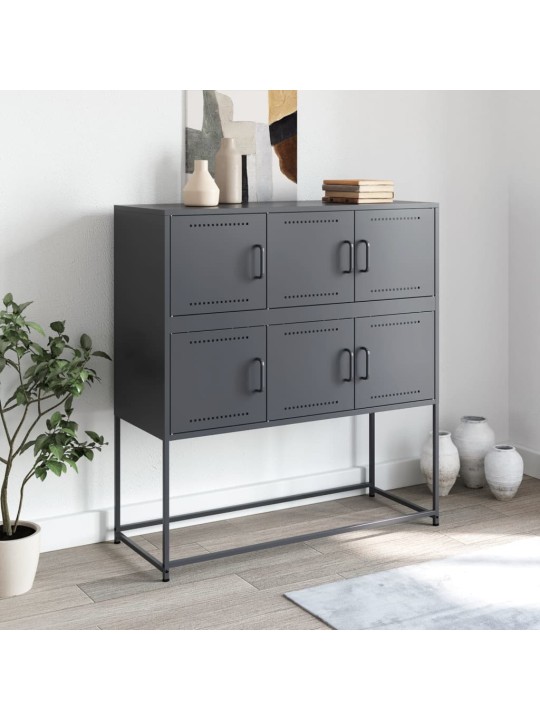 Kumode, antracītpelēka, 100,5x39x107 cm, tērauds
