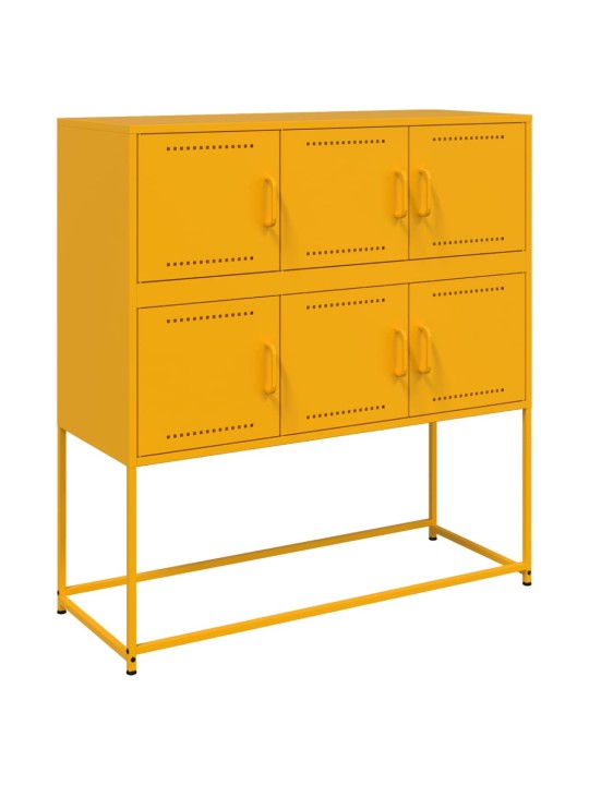 Kumode, sinepju dzeltena, 100,5x39x107 cm, tērauds