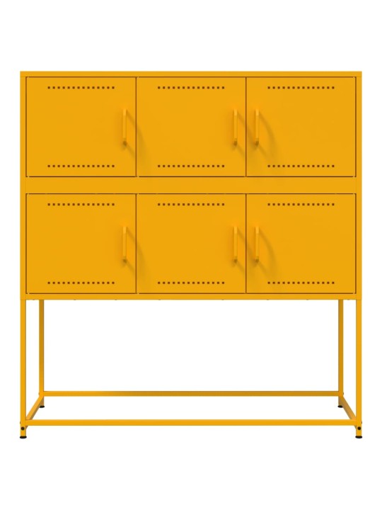 Kumode, sinepju dzeltena, 100,5x39x107 cm, tērauds