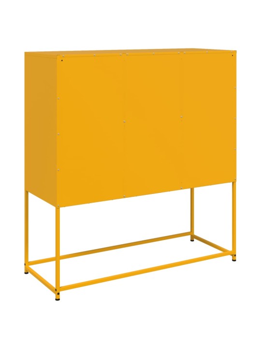 Kumode, sinepju dzeltena, 100,5x39x107 cm, tērauds