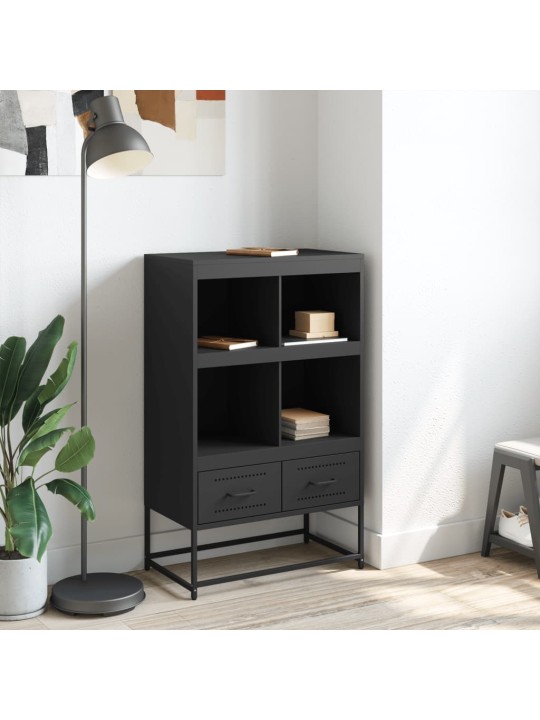 Kumode, melna, 68x39x111,5 cm, tērauds