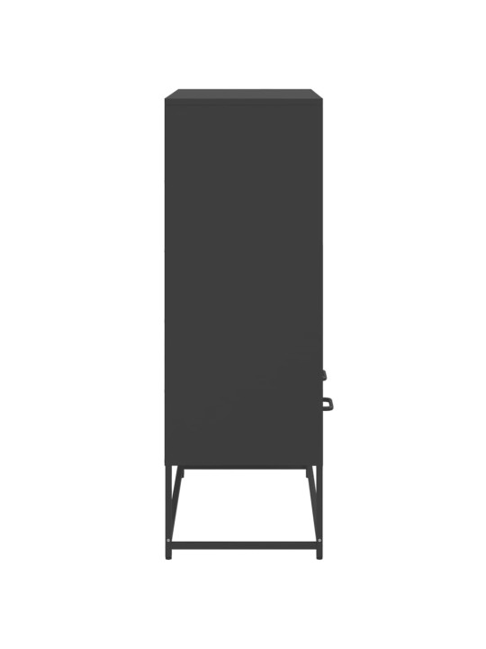 Kumode, melna, 68x39x111,5 cm, tērauds