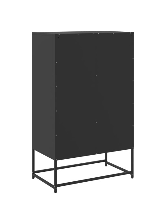 Kumode, melna, 68x39x111,5 cm, tērauds
