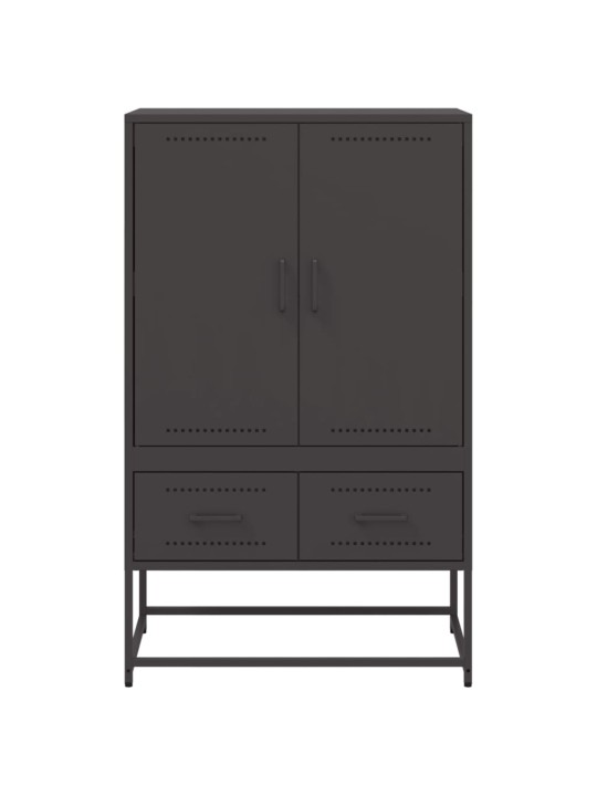 Kumode, melna, 68x39x111,5 cm, tērauds