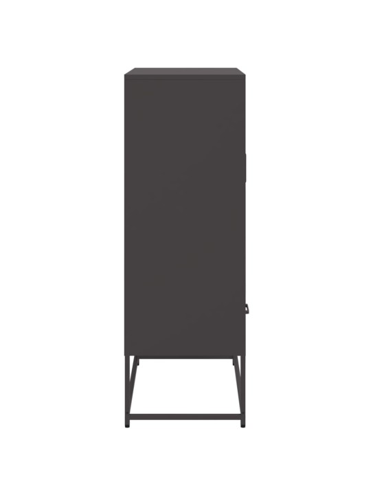 Kumode, melna, 68x39x111,5 cm, tērauds