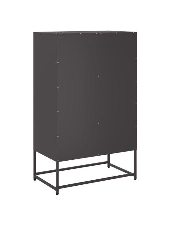 Kumode, melna, 68x39x111,5 cm, tērauds