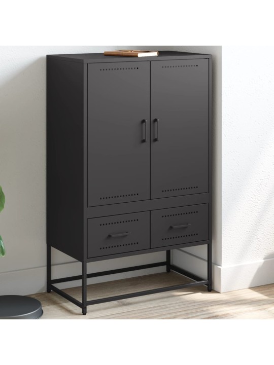 Kumode, melna, 68x39x111,5 cm, tērauds