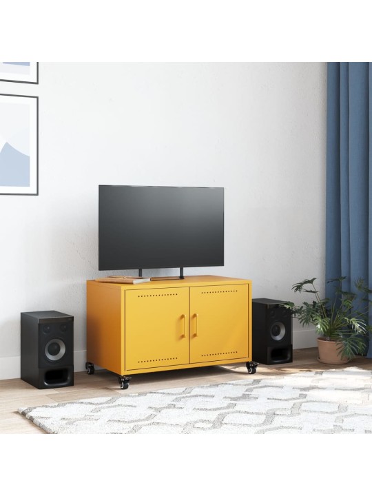 Tv skapītis, 68x39x43,5 cm, tērauds, sinepju dzeltens