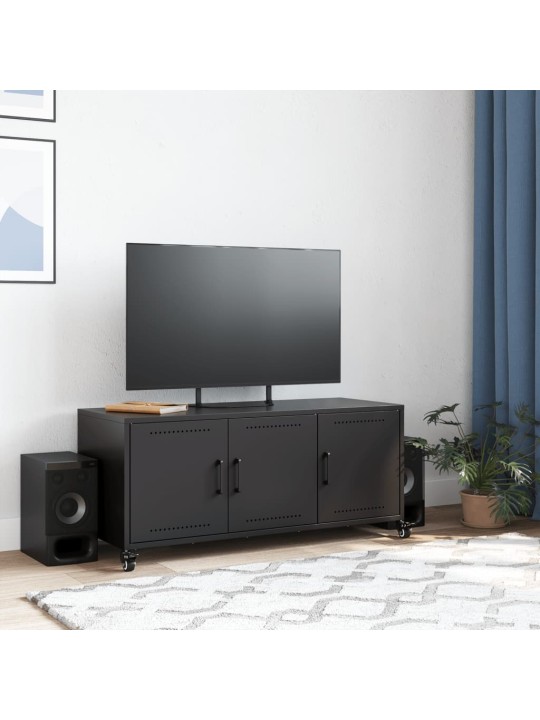 Tv skapītis, melns, 100,5x39x43,5 cm, tērauds