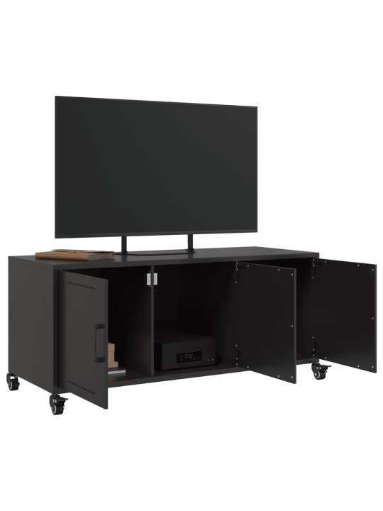 Tv skapītis, melns, 100,5x39x43,5 cm, tērauds