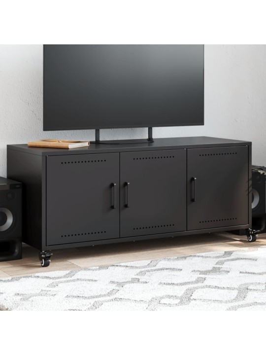 Tv skapītis, melns, 100,5x39x43,5 cm, tērauds