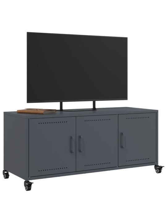 Tv skapītis, pelēks, 100,5x39x43,5 cm, tērauds