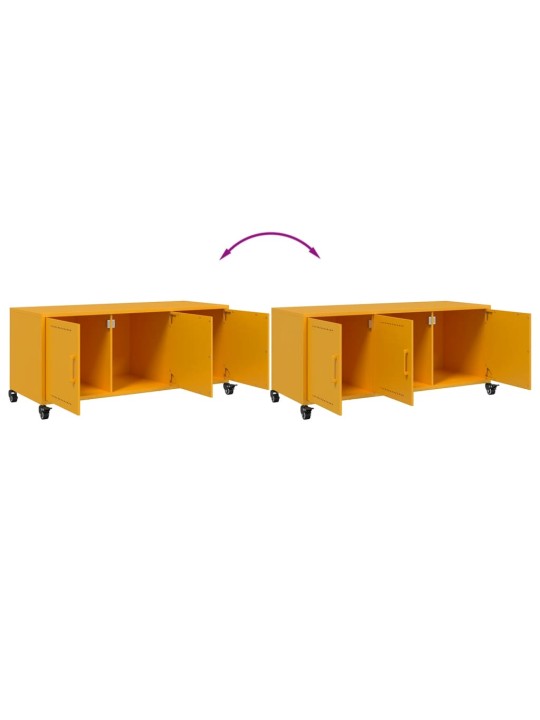 Tv skapītis, 100,5x39x43,5 cm, tērauds, sinepju dzeltens