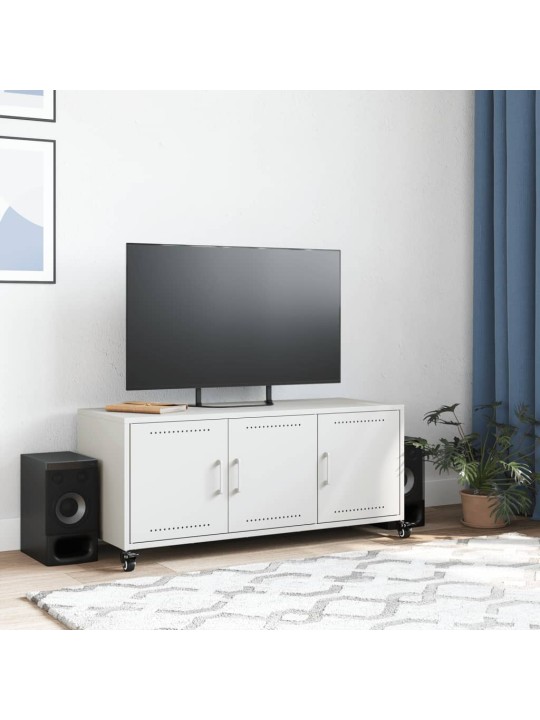 Tv skapītis, balts, 100,5x39x43,5 cm, tērauds