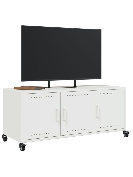 Tv skapītis, balts, 100,5x39x43,5 cm, tērauds