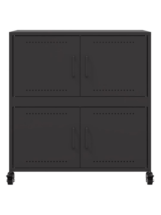 Kumode, melna, 68x39x72 cm, tērauds