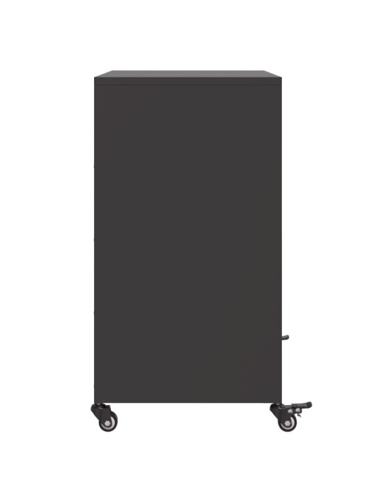 Kumode, melna, 68x39x72 cm, tērauds