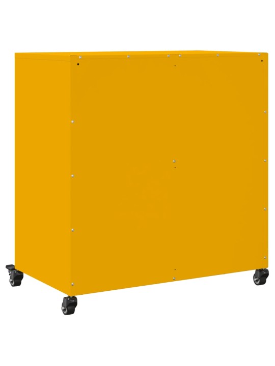 Kumode, sinepju dzeltena, 68x39x72 cm, tērauds