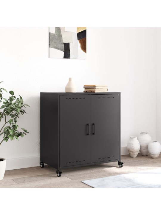 Kumode, melna, 68,5x39x72 cm, tērauds