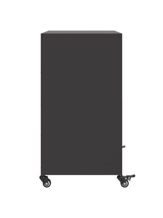 Kumode, melna, 68,5x39x72 cm, tērauds