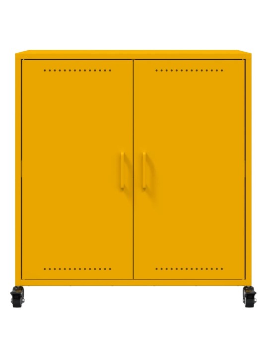 Kumode, sinepju dzeltena, 68x39x72 cm, tērauds