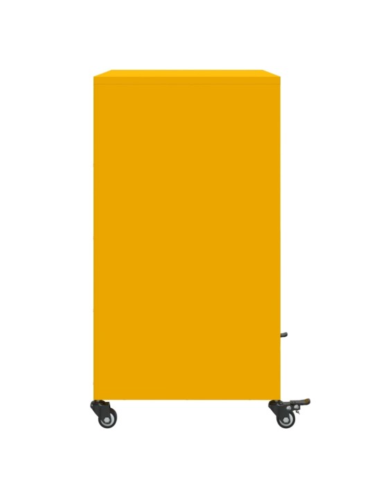 Kumode, sinepju dzeltena, 68x39x72 cm, tērauds