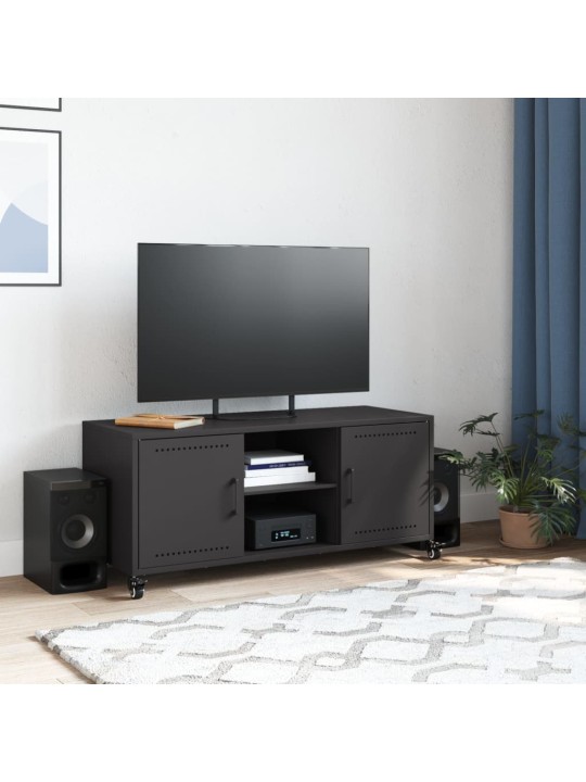 Tv skapītis, melns, 100,5x39x43,5 cm, tērauds